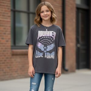 Abercrombie Kids Journey Live Tour Band Gray Short Sleeve T-shirt Size 13/14
